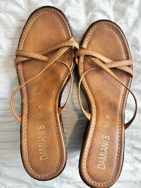 Damiani's Leather wedge women's shoes size 8. Made in Italy